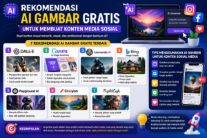 Rekomendasi AI Gambar Gratis untuk Konten Media Sosial Infografis rekomendasi AI gambar gratis untuk membuat konten media sosial dengan tools seperti DALL·E, Canva, dan Leonardo AI
