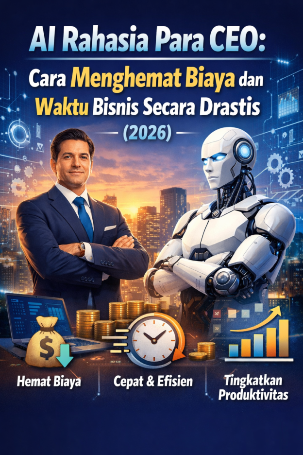 CEO dan AI robot bekerja sama untuk menghemat biaya dan waktu bisnis secara drastis di tahun 2026